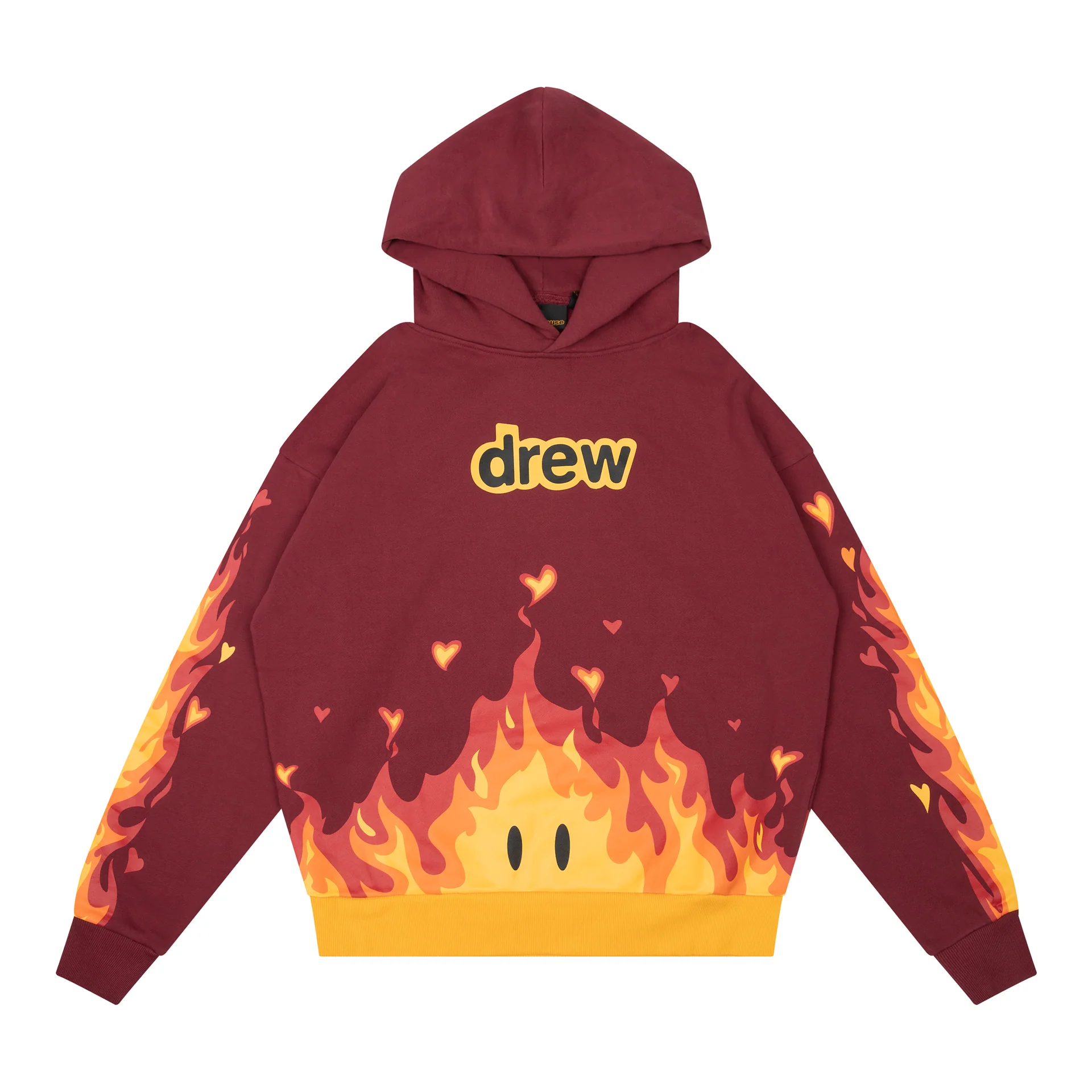 1_e9417528-ab1b-4359-88ae-074681cb705a Drew House Fire Hoodie Burgundy