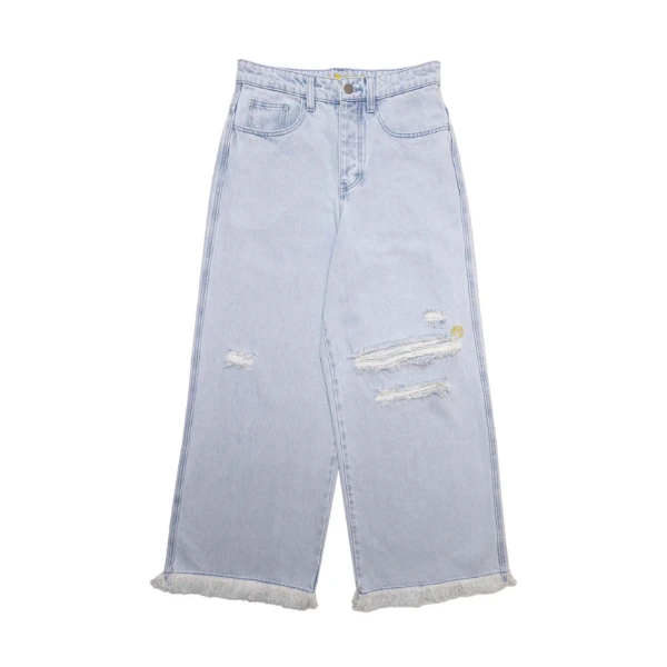 Ultra Wide Leg Jean Distressed Vintage Indigo
