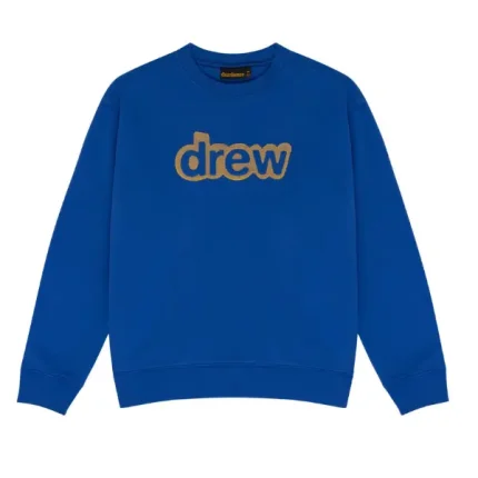 secret embroidered crewneck royal blue