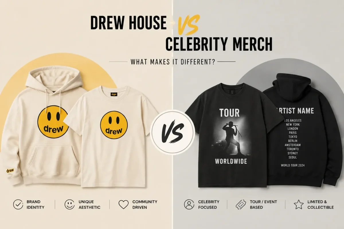 Drew House compared with traditional celebrity merchandise